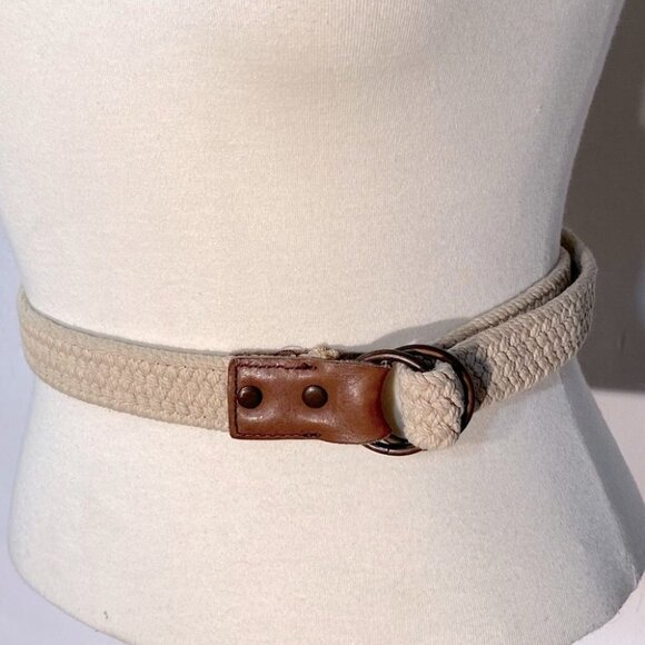 5/$25 Beige Woven Belt L - Picture 1 of 8